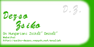 dezso zsiko business card